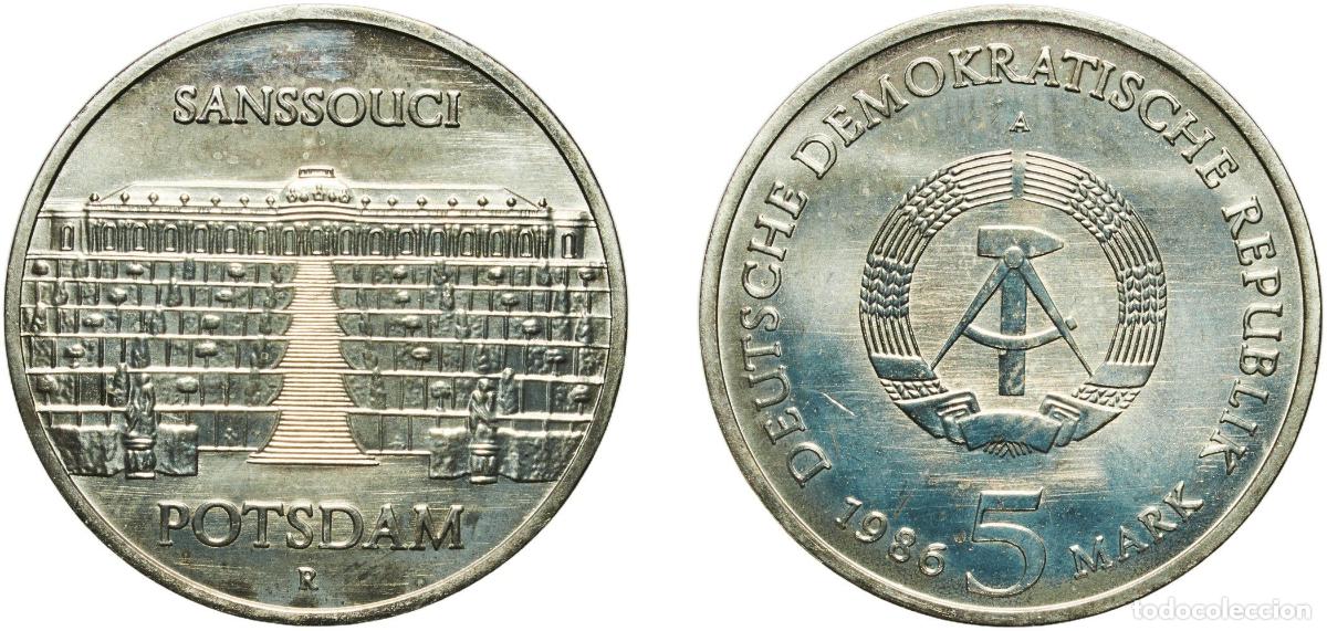 Material numism&aacute;tico: Germany German Democratic Republic Democratic republic 1986 A 5 Mark (Sanssouci Palace of Potsdam)