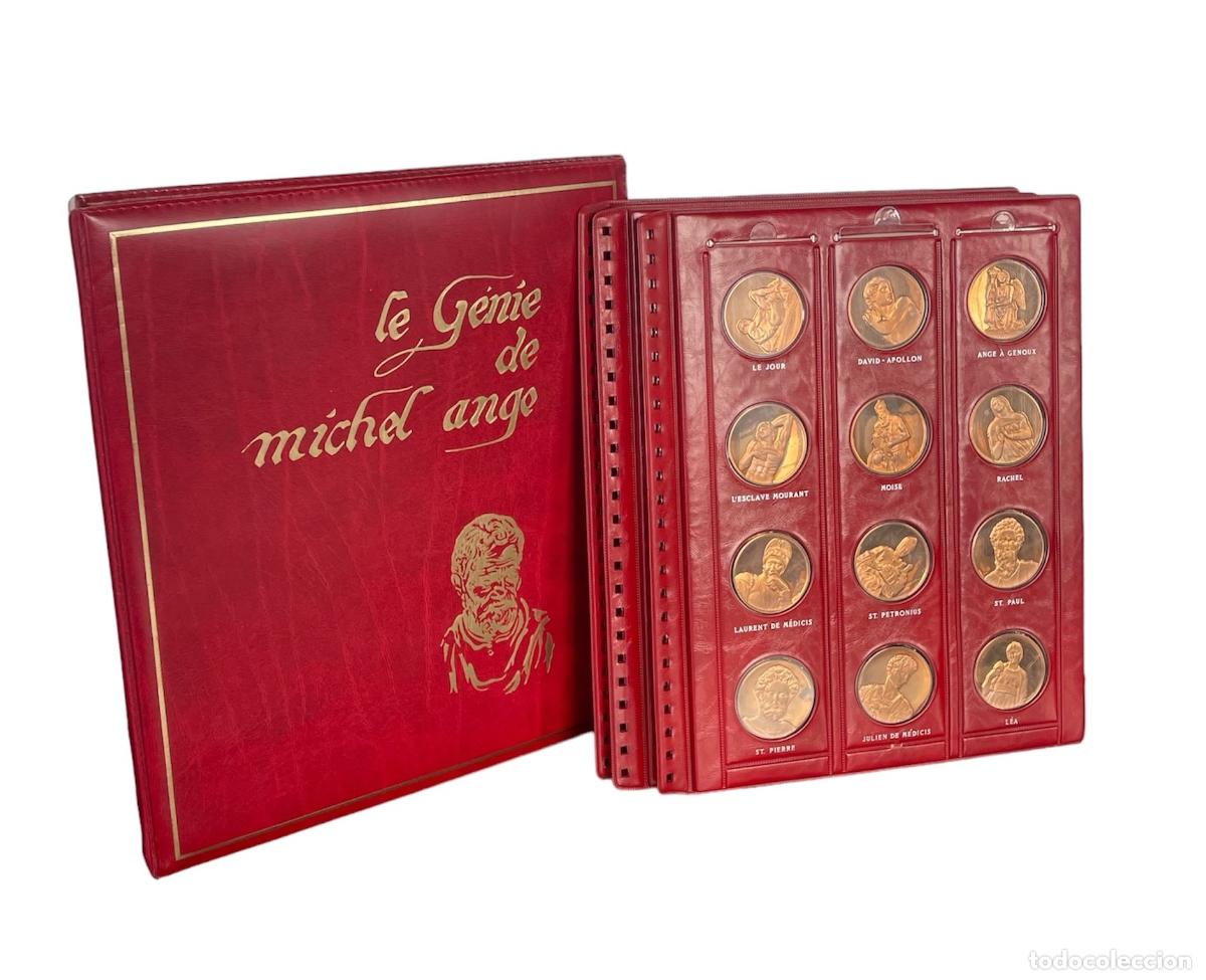 Material numism&aacute;tico: &Aacute;lbum de 60 medallas de bronce - El genio de Miguel &Aacute;ngel