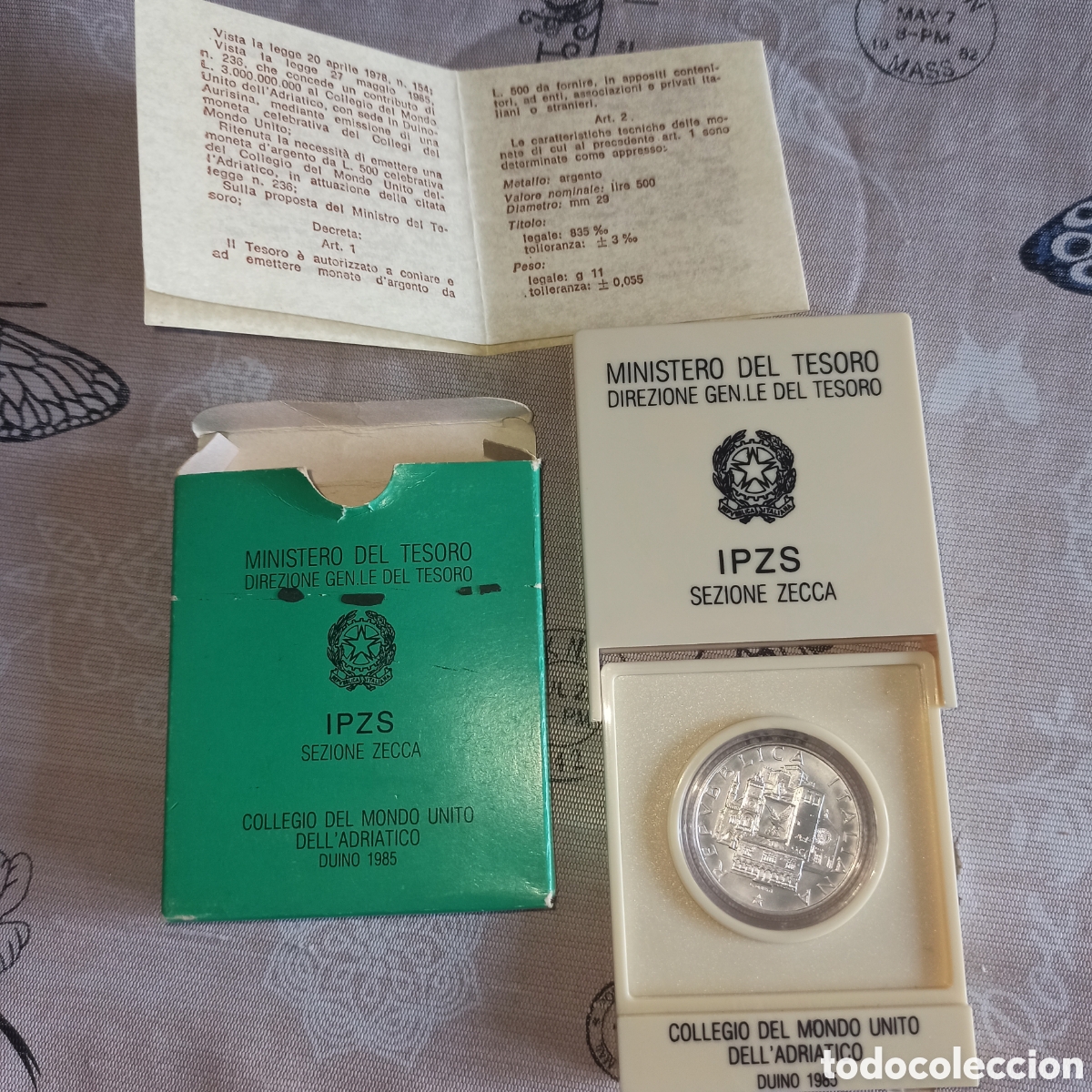 Material numism&aacute;tico: Moneda plata 500 liras italia conmemorativa Adri&aacute;tico 1985