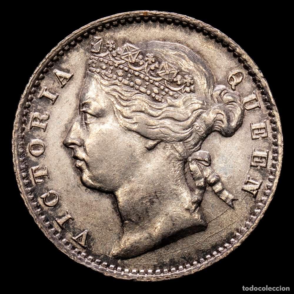 Material numism&aacute;tico: Mauricio, colonia brit&aacute;nica: Victoria 1837-1901: 10 centavos 1877, KM-11. (2,71 g.). VF+.
