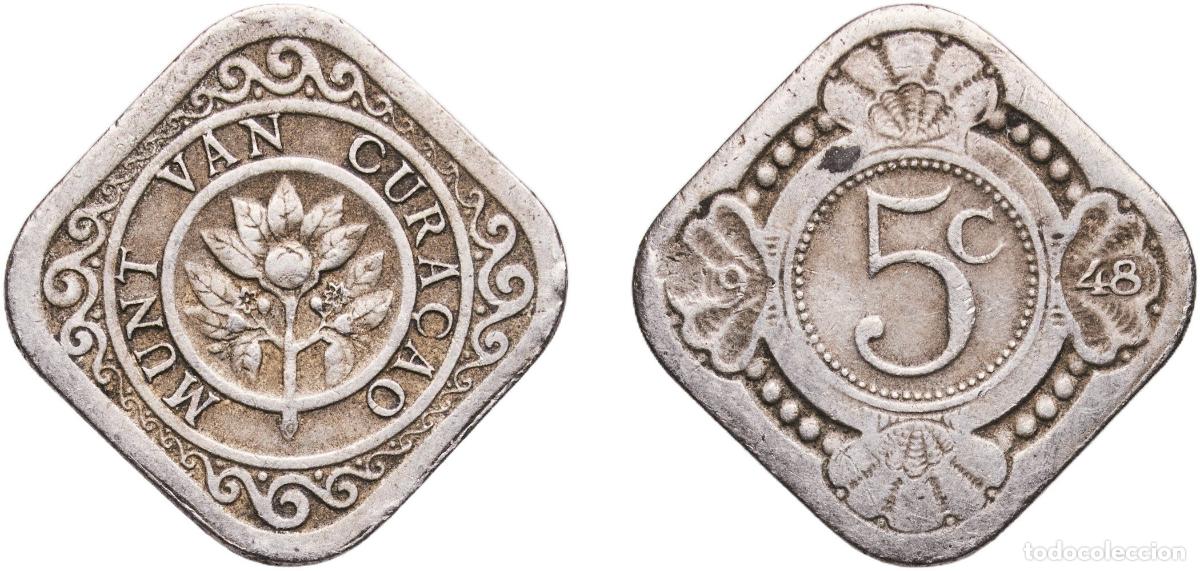 Material numism&aacute;tico: Cura&ccedil;ao 1948 5 Cents Copper-nickel Utrecht Mint (1000000) 4.49g VF KM 47 Sch 1339 Scho 1404 Sch&ouml;n