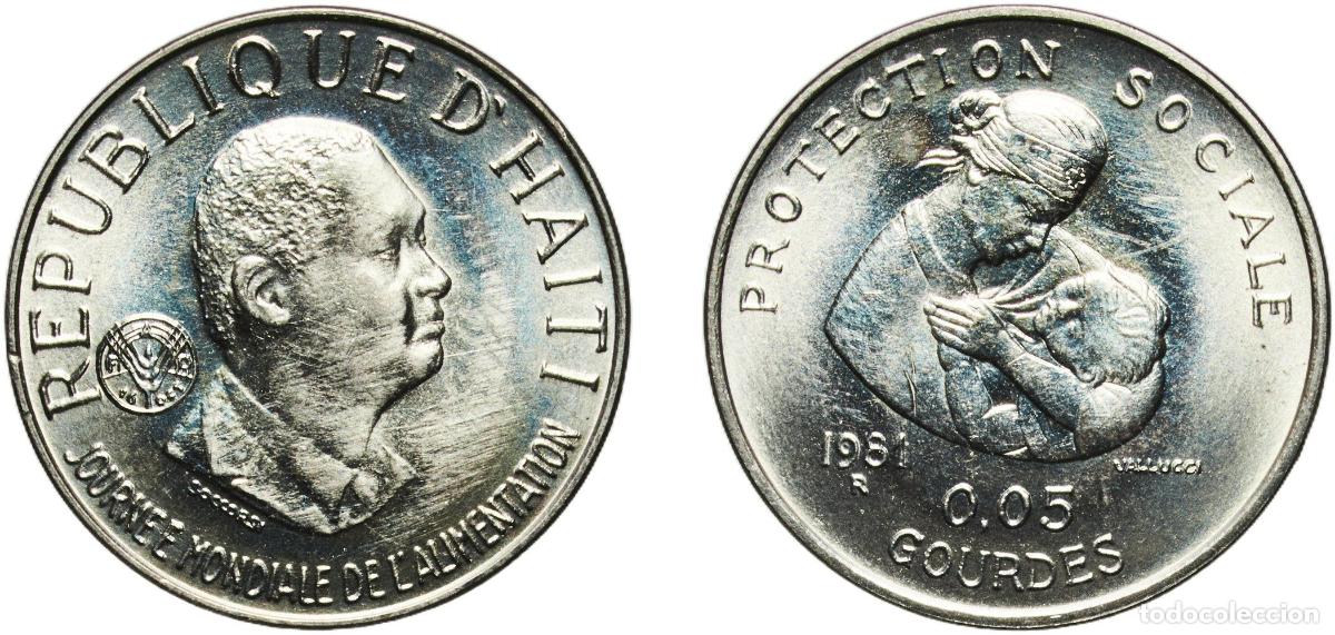 Material numism&aacute;tico: Haiti Second Republic 1981 R 5 Centimes (FAO) Copper-nickel Rome Mint (15000) 2.64g UNC KM 145
