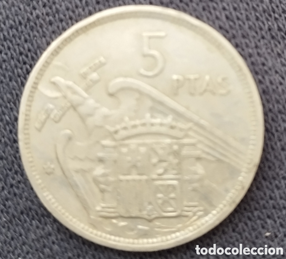 Material numism&aacute;tico: Moneda de 5 Pesetas a&ntilde;o 1975 - Foto 1