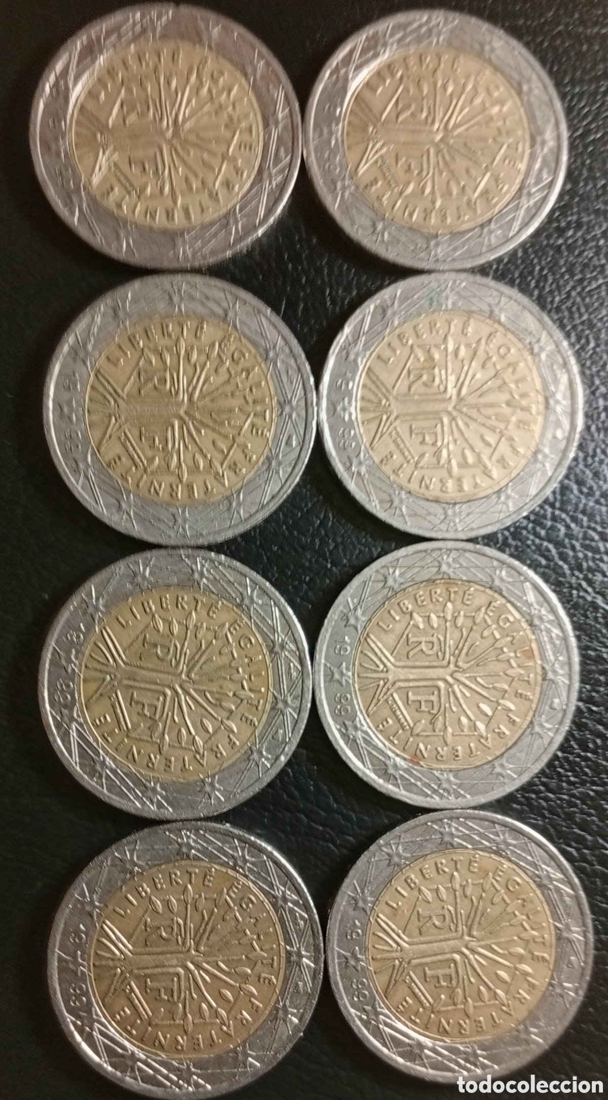Material numism&aacute;tico: 8 monedas de 2 euros del &aacute;rbol de la vida del a&ntilde;o 1999, usadas