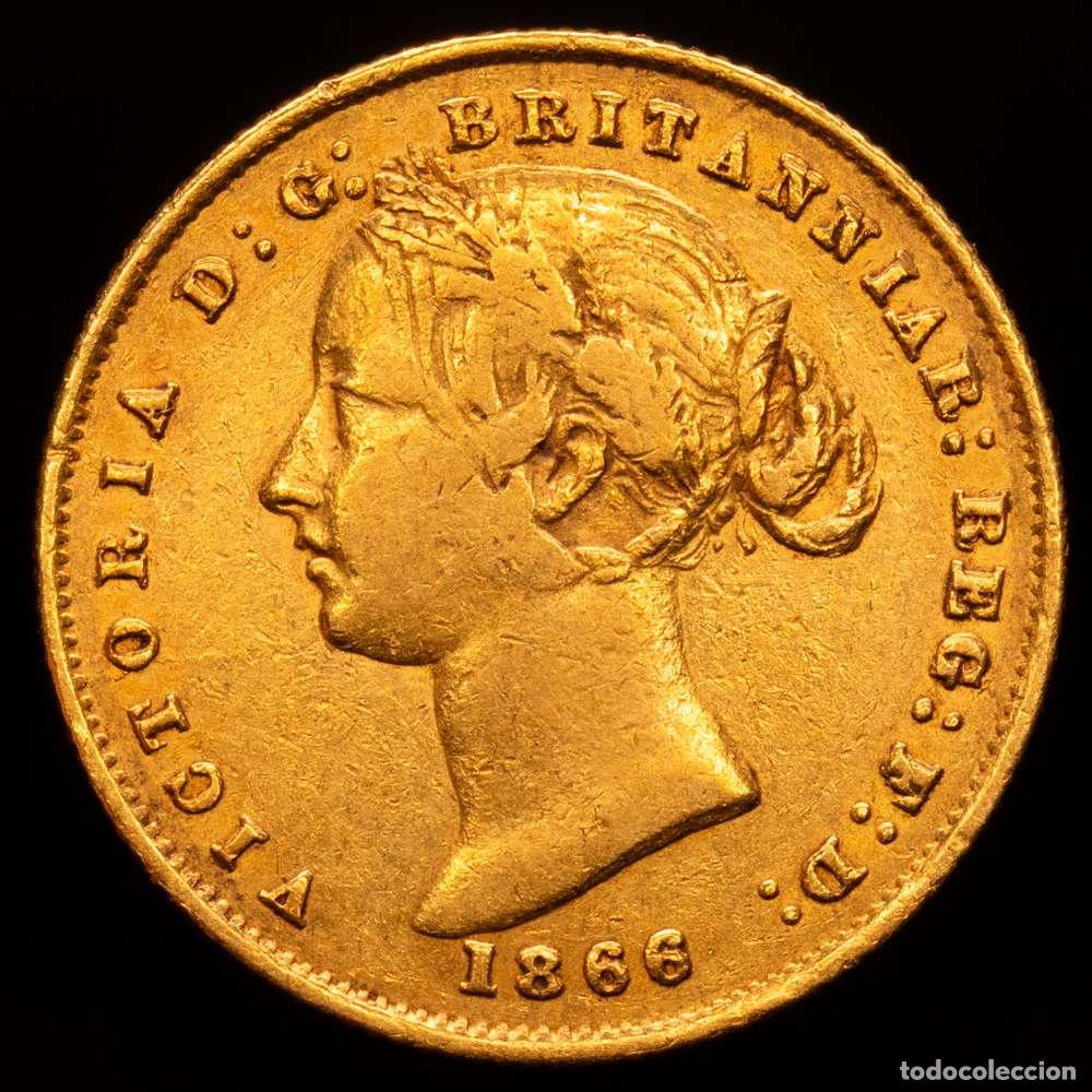 Material numism&aacute;tico: Soberano. 1866. VICTORIA. S&Iacute;DNEY. 7,96 grs. AU (917). Fr-10; KM-4. VF+.
