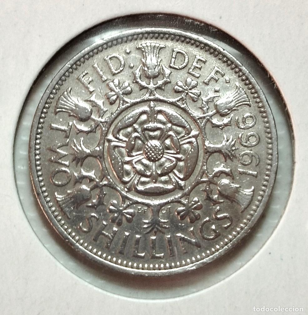 Material numism&aacute;tico: EUROPA . INGLATERRA . 2 SHILLINGS 1966 . - Foto 2