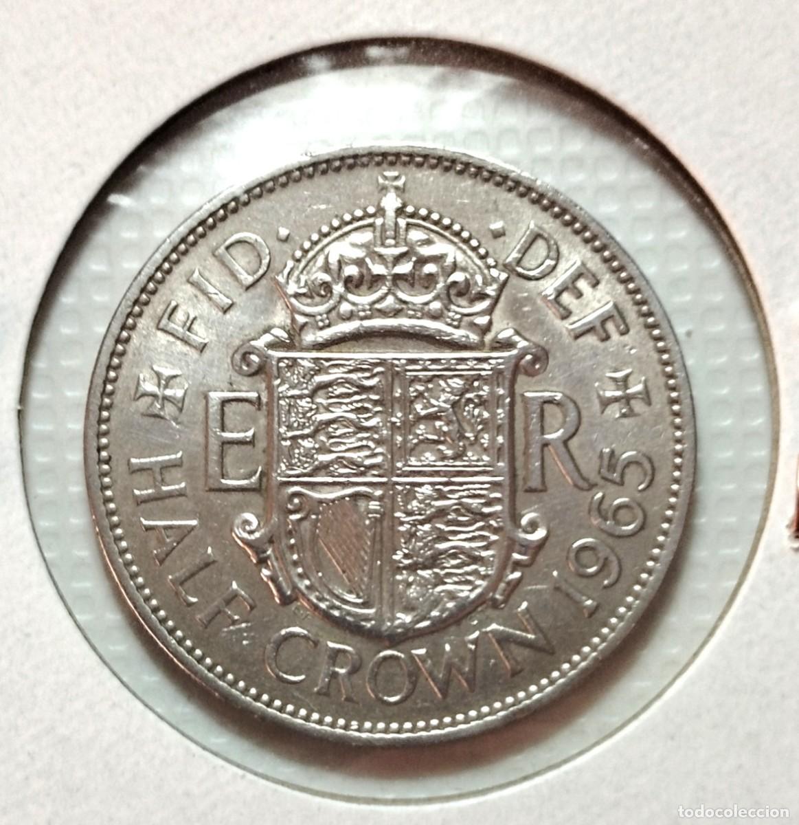 Material numism&aacute;tico: EUROPA . INGLATERRA . HALF CROWN 1965 . EXCELENTE - Foto 2