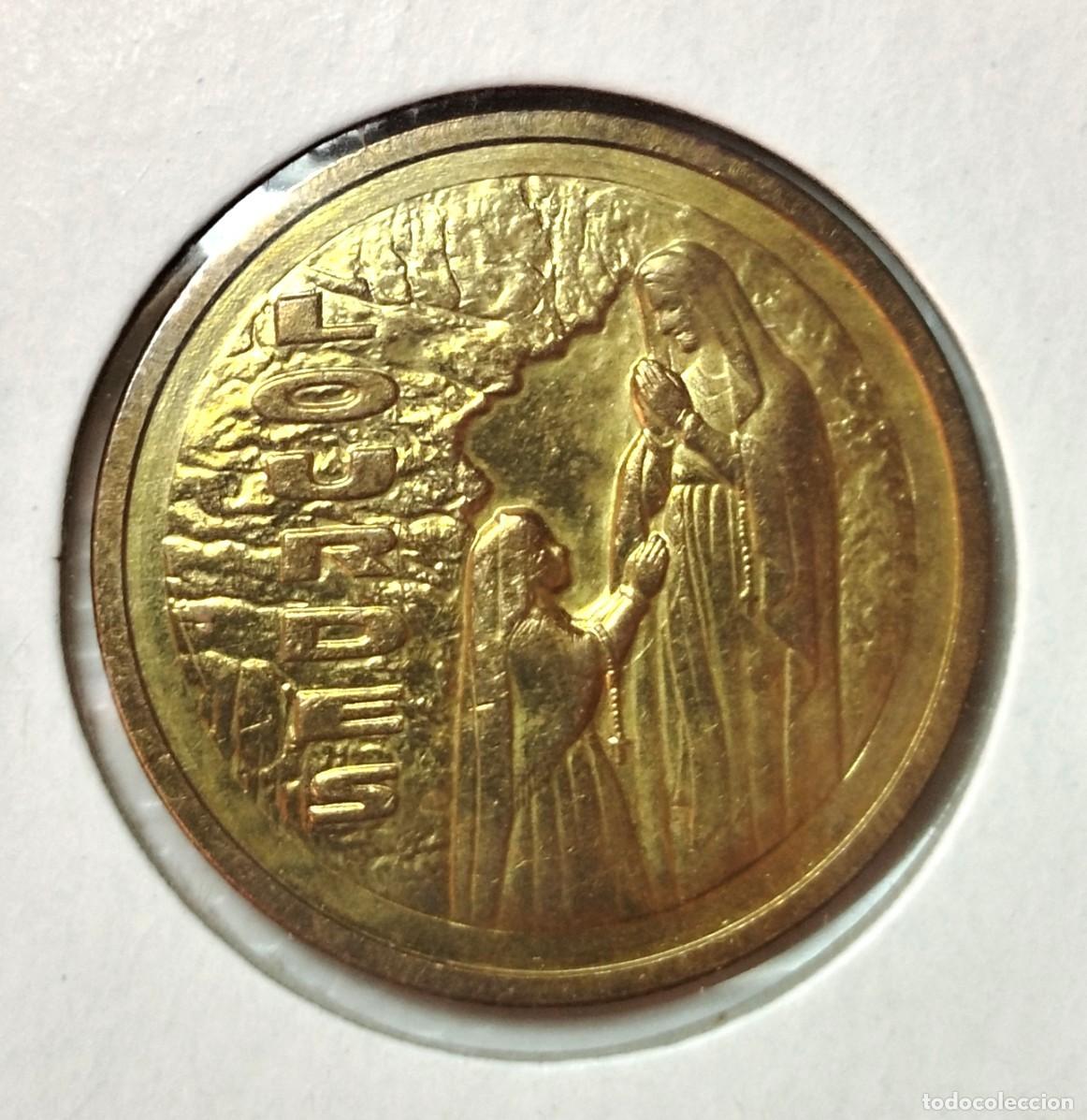 Material numism&aacute;tico: MONEDA - MEDALLA . SANTA BERNADETTE . LOURDES . SIN CIRCULAR - Foto 2