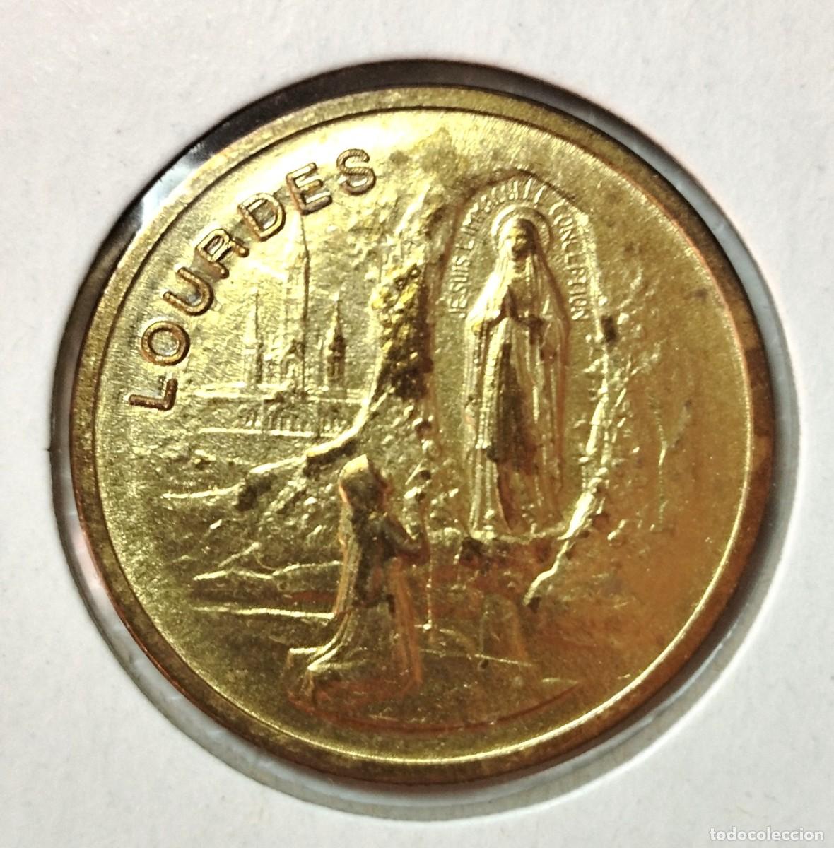 Material numism&aacute;tico: MONEDA - MEDALLA . BENEDICTO XVI . LOURDES . SIN CIRCULAR - Foto 2