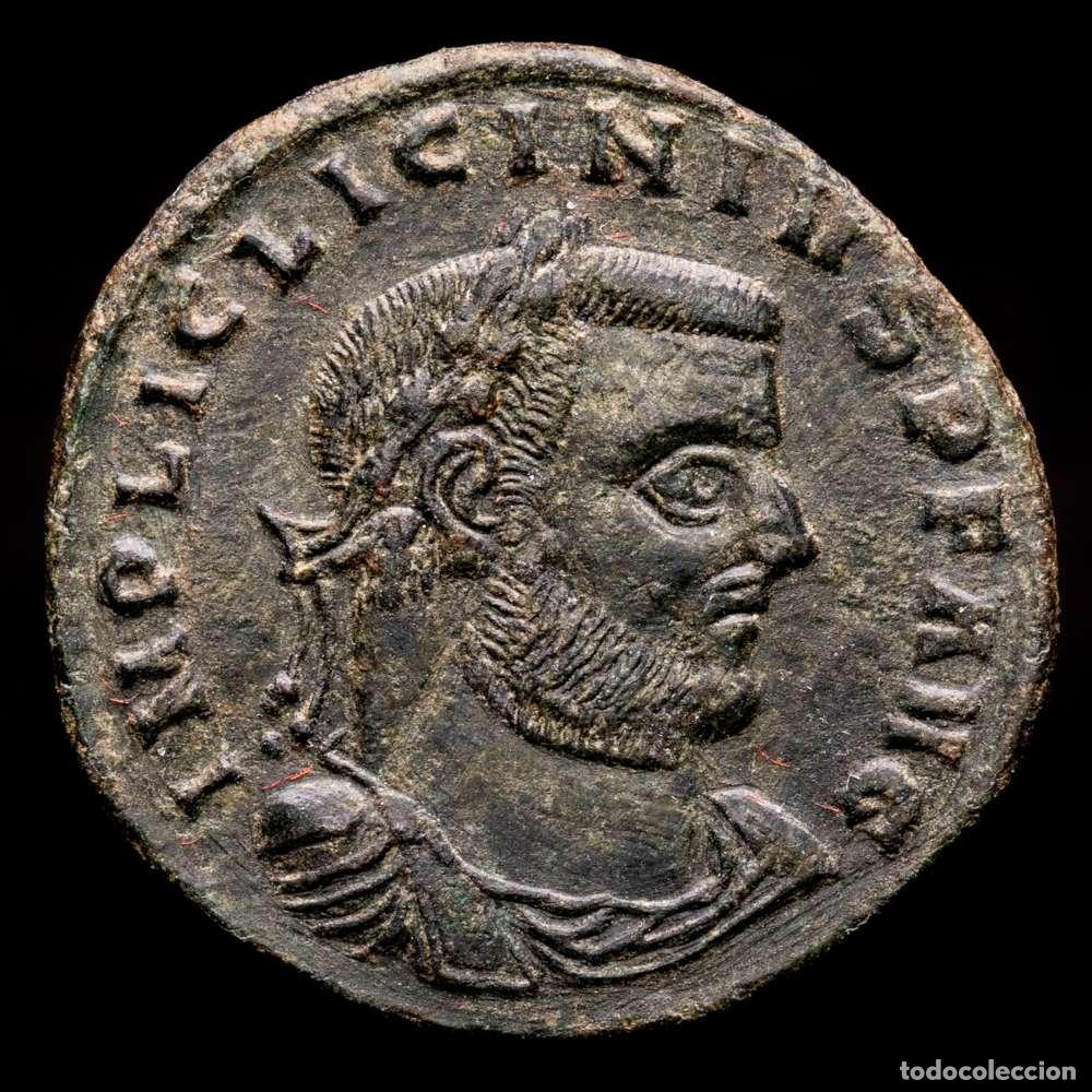 Material numism&aacute;tico: Licinio I. (312-313 dC). Tesal&oacute;nica. Follis. (Spink. 15250) (Co. 126) (RIC. 51). 2,94 gramos. XF-.