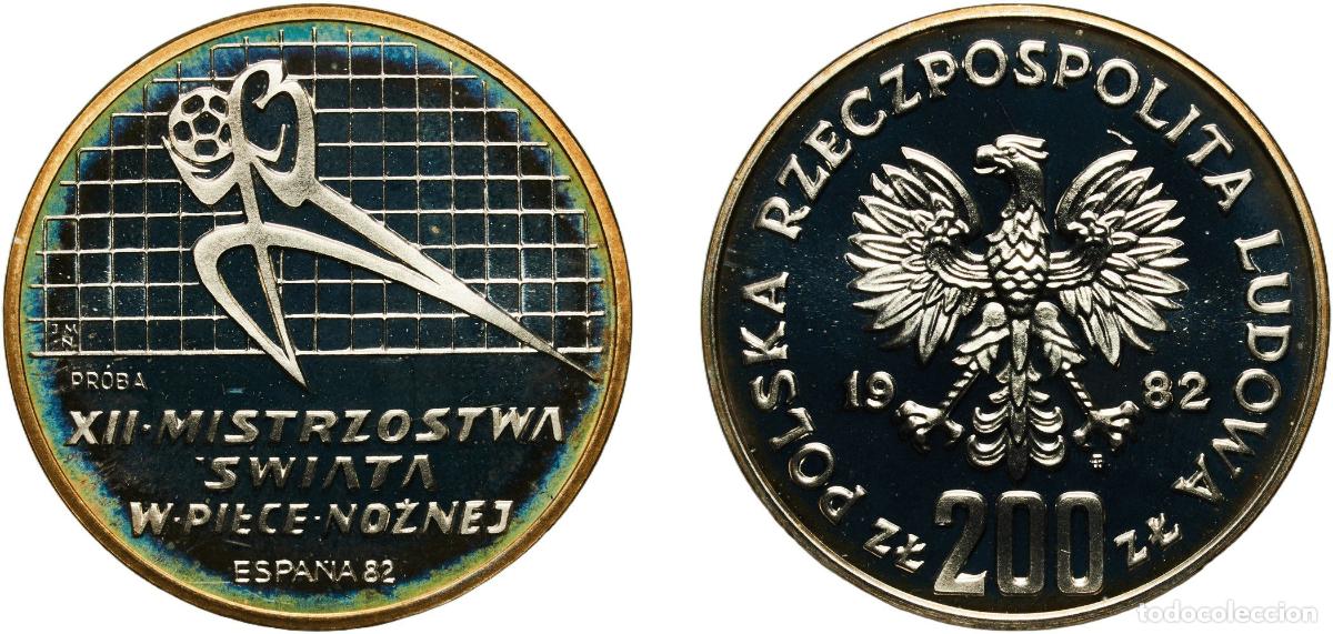 Material numism&aacute;tico: Poland People's Republic 1982 MW 200 Zlotys (World Soccer Championship Games in Spain; Trial Strike