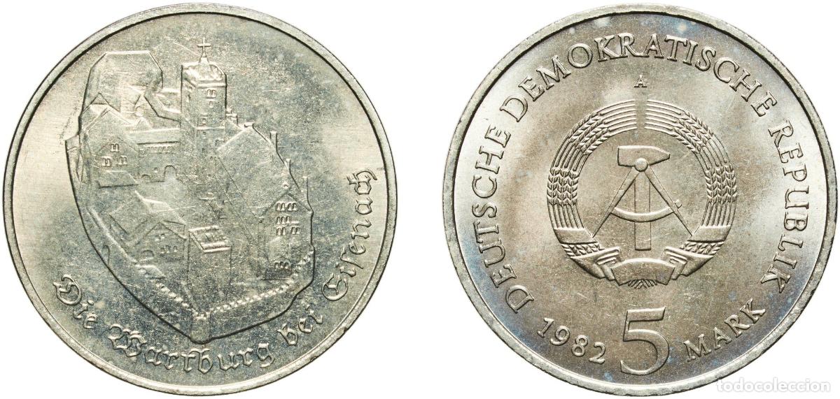 Material numism&aacute;tico: Germany German Democratic Republic Democratic republic 1982 A 5 Mark (Wartburg Castle) Nickel brass