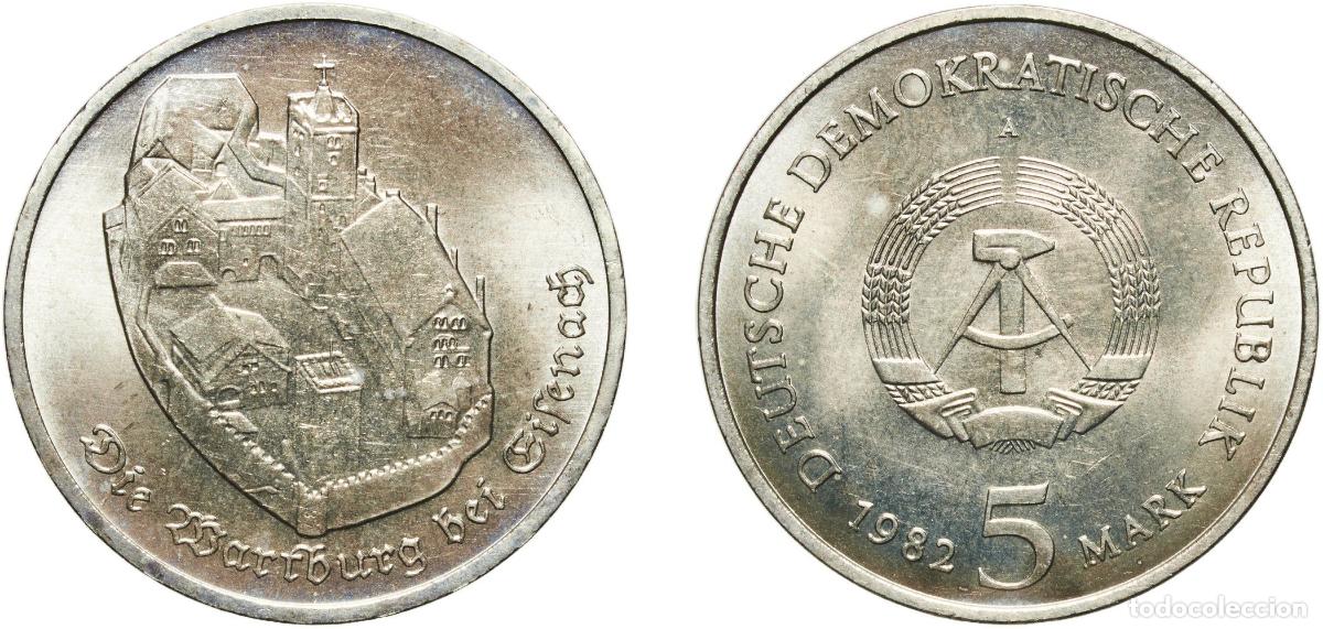Material numism&aacute;tico: Germany German Democratic Republic Democratic republic 1982 A 5 Mark (Wartburg Castle) Nickel brass