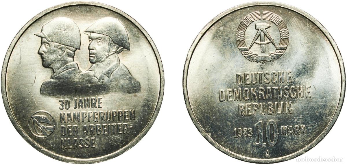 Material numism&aacute;tico: Germany German Democratic Republic Democratic republic 1983 A 10 Mark (Kampfgruppen) Nickel brass B