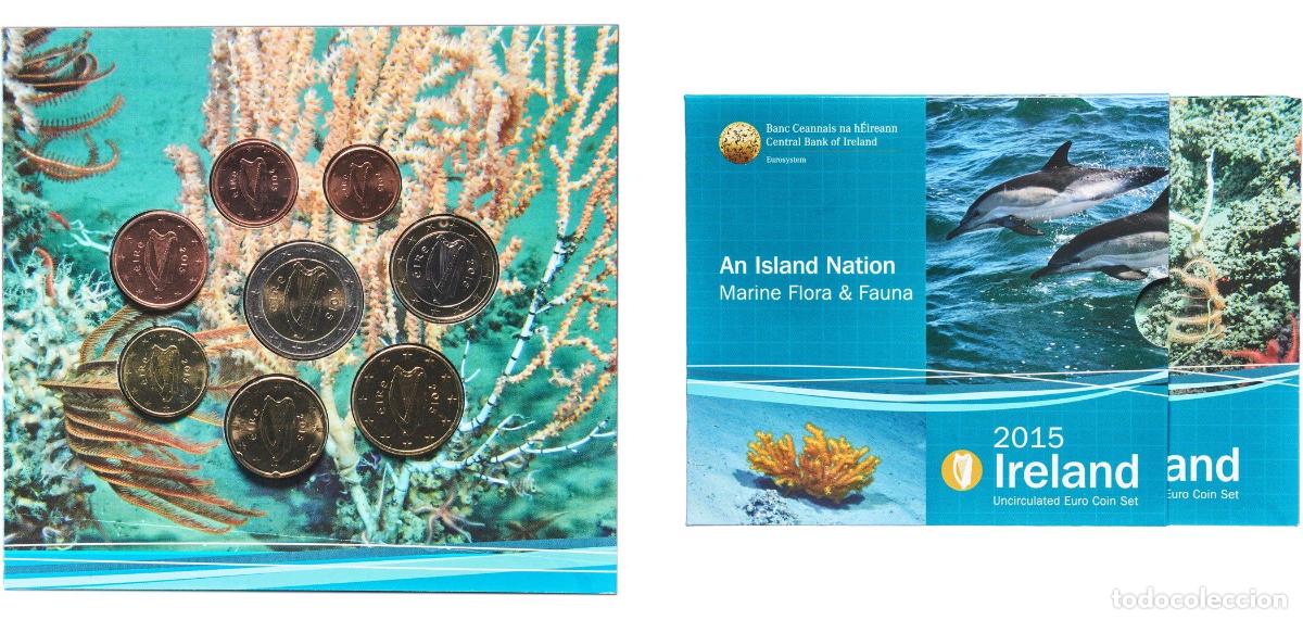 Material numism&aacute;tico: Ireland Republic 2015 Euro set with 8 coins (2nd map) Bimetallic: nickel brass clad nickel centre i