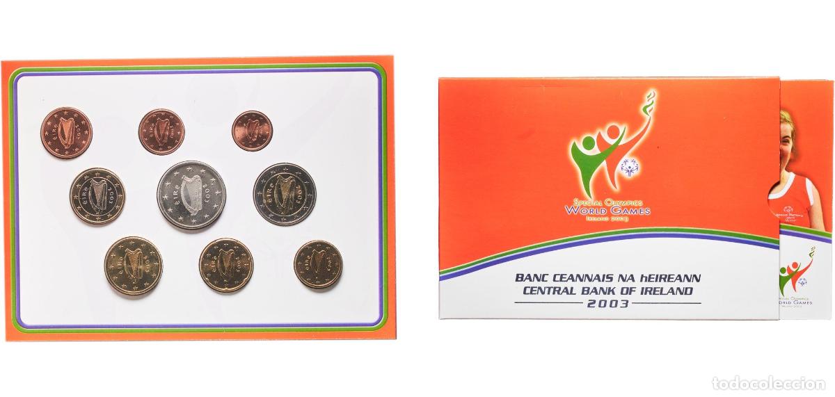 Material numism&aacute;tico: Ireland Republic 2003 Euro set with 9 coins (1st map) Bimetallic: nickel brass clad nickel centre i