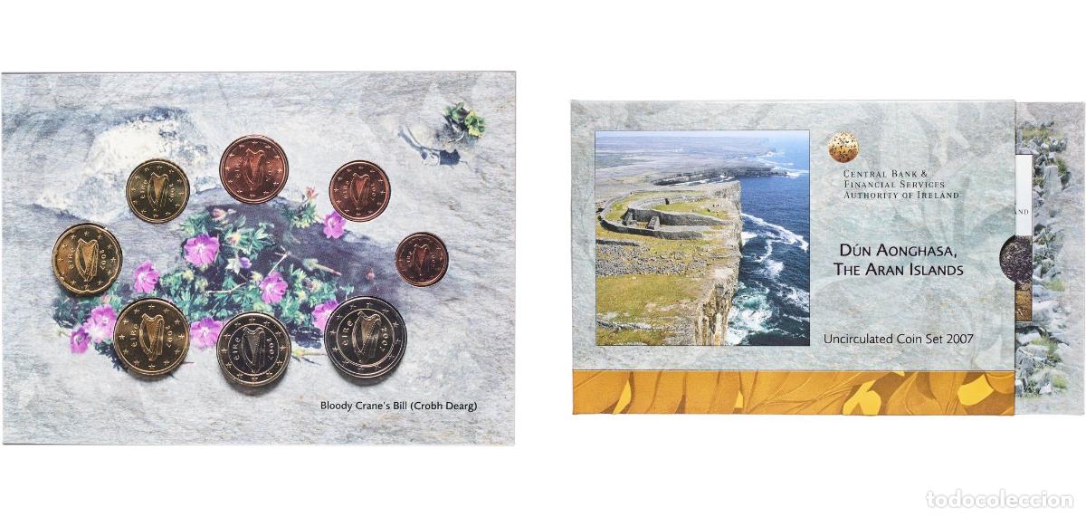 Material numism&aacute;tico: Ireland Republic 2007 Euro set with 8 coins (2nd map) Bimetallic: nickel brass clad nickel centre i