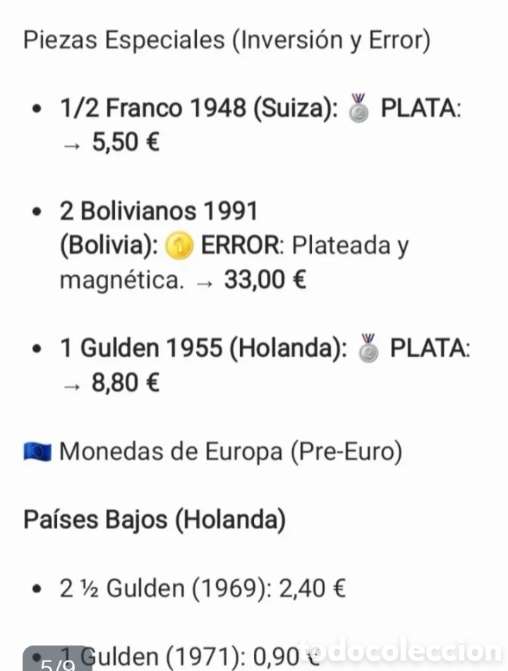 Material numism&aacute;tico: Lote 56 Monedas Mundo Plata + Error Raro - Foto 5