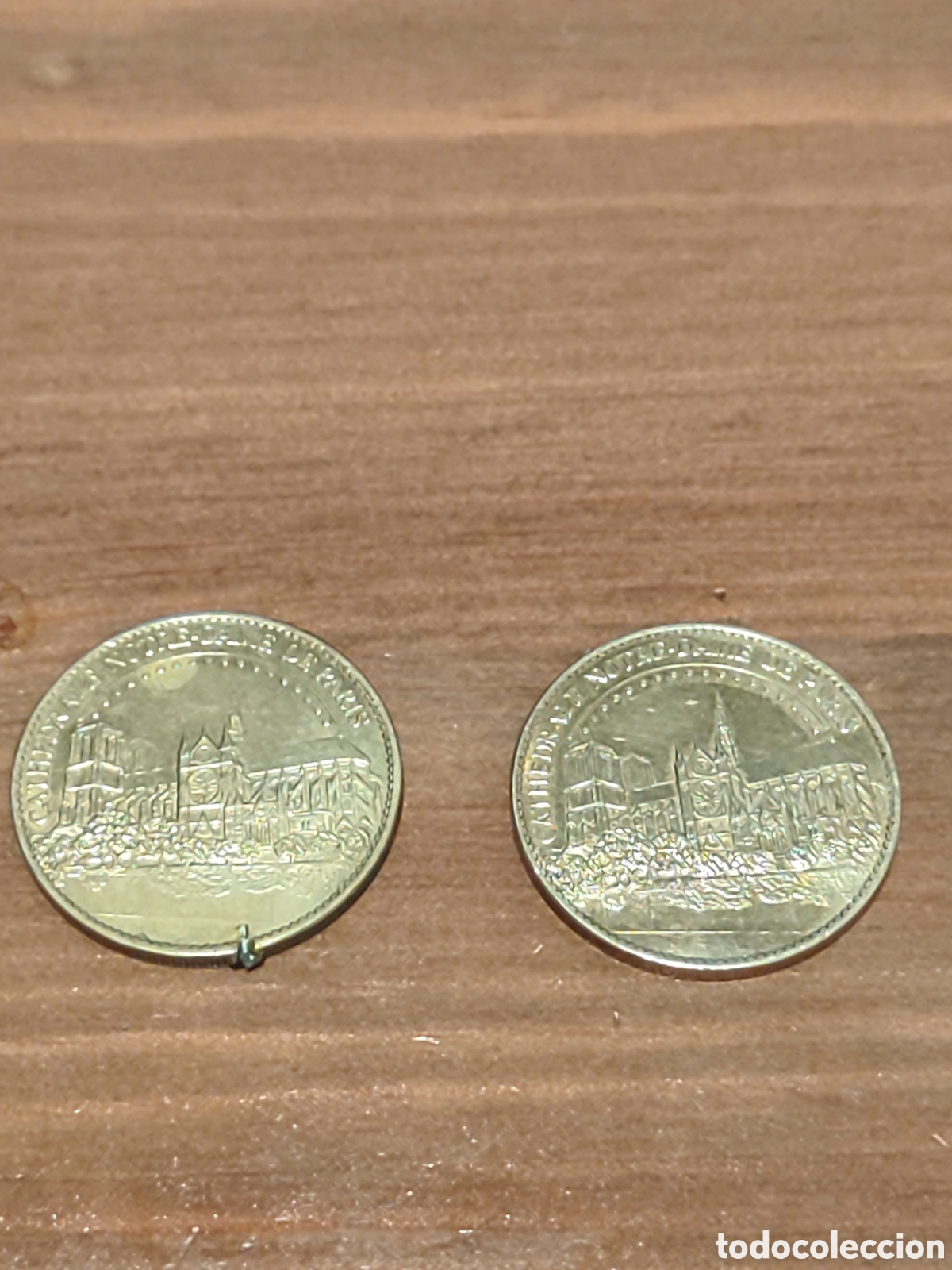 Material numism&aacute;tico: Pareja de monedas medallas de Notre Dame Paris