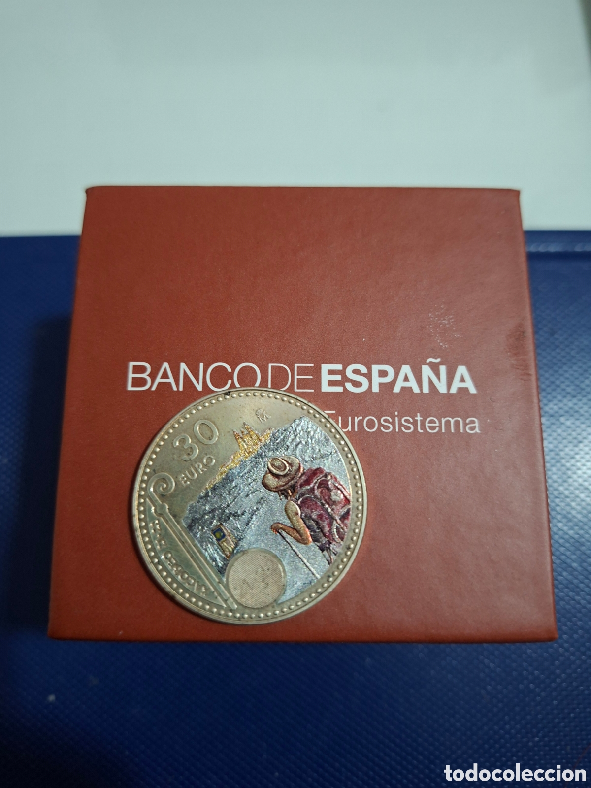 Material numism&aacute;tico: Moneda de 30 euros conmemorativa Camino de Santiago