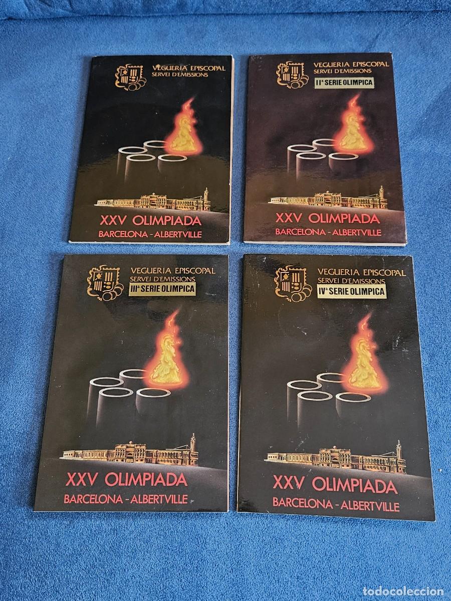 Material numism&aacute;tico: Antiguo Lote De 4 Carpetas VACIAS XXV Olimpiada Barcelona- Albertville, Veguer&iacute;a Episcopal 1992.