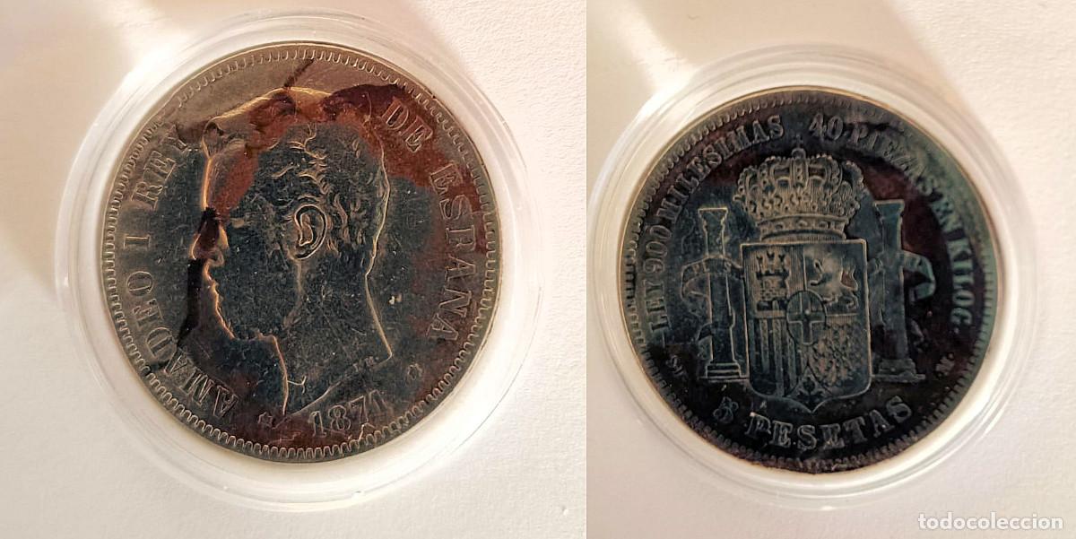 Material numism&aacute;tico: 5 Pesetas 1871 Amadeo I Plata