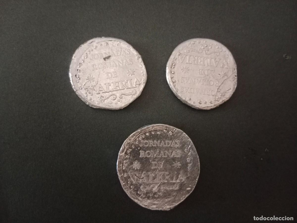 Material numism&aacute;tico: 3 FICHAS / TOKEN / MONEDAS JORNADAS ROMANAS DE VALERIA CONDITA - LAS VALERAS (CUENCA )