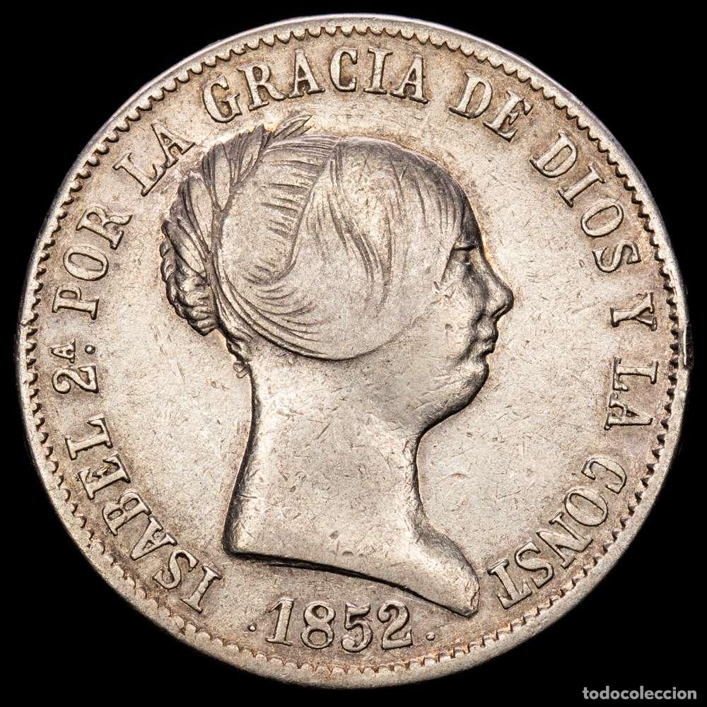 Material numism&aacute;tico: Isabel II (1833-1868). 10 reales. 1852. Barcelona. (Cal-507). Ag. 13,01 g. MBC.