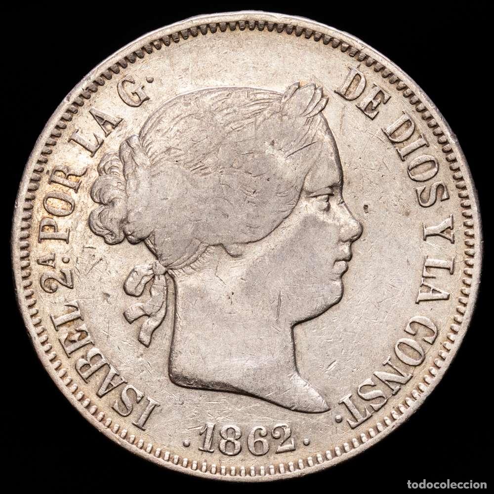 Material numism&aacute;tico: Isabel II (1833-1868). 20 reales. 1862. Madrid. (Cal-620). Ag. 25,63 g. MBC.