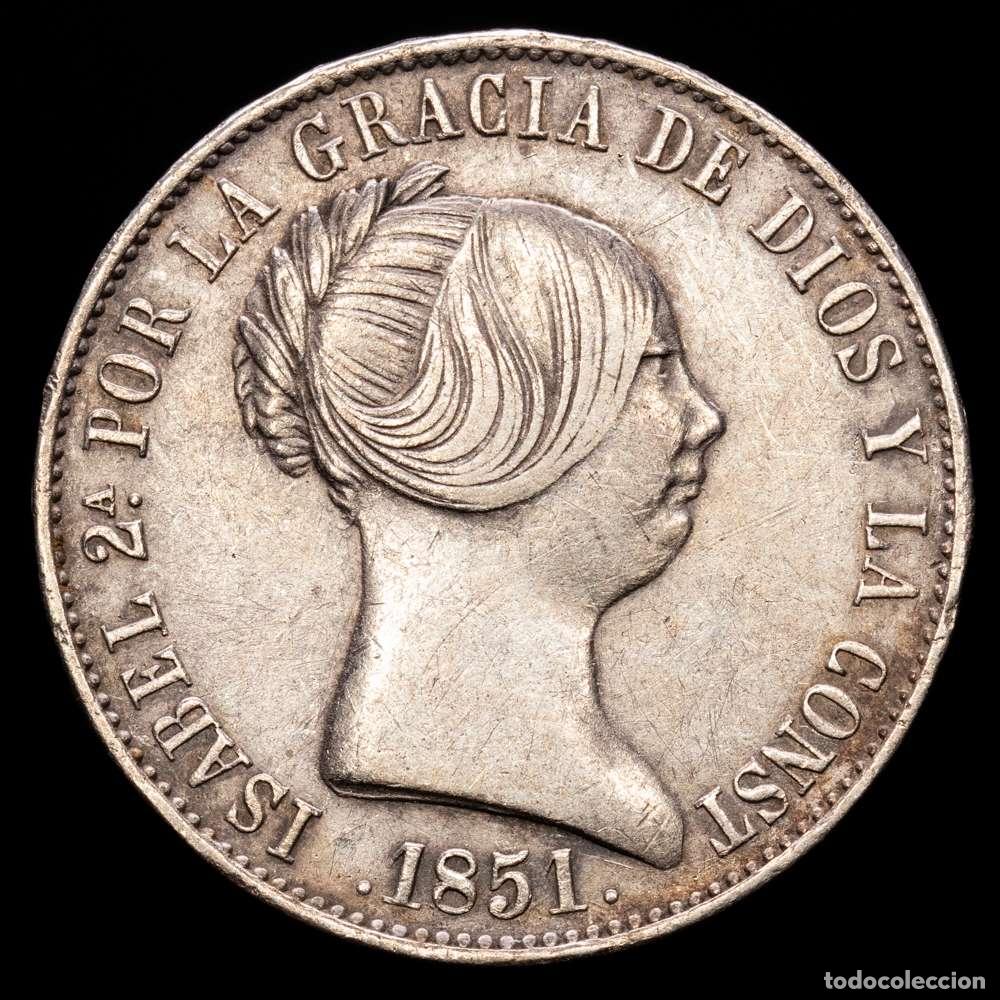 Material numism&aacute;tico: Isabel II (1833-1868). 10 reales. 1851. Madrid. (Cal-525). Ae. 13,04 gramos. MBC+.