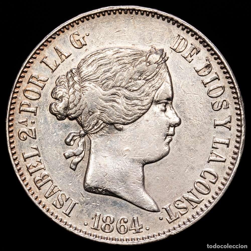 Material numism&aacute;tico: Isabel II (1833-1868). 10 reales. 1864. Madrid. (Cal-541). Ag. 13,01 gramos. MBC+.