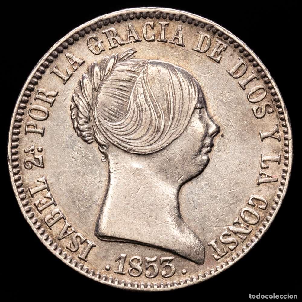 Material numism&aacute;tico: Isabel II (1833-1868). 10 reales. 1853. Madrid. (Cal-528). Ae. 13,13 gramos. MBC+.