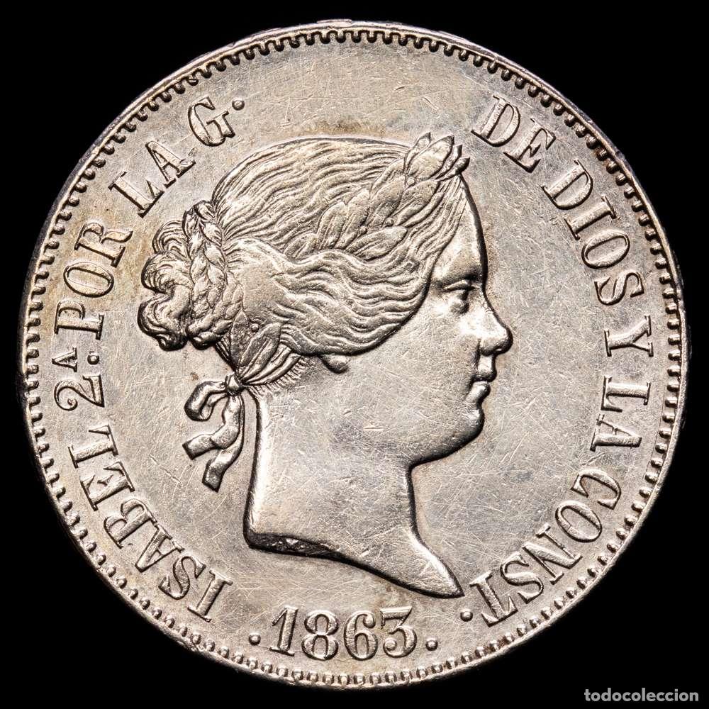 Material numism&aacute;tico: Isabel II (1833-1868). 10 reales. 1863. Madrid. (Cal-540). Ae. 12,87 g. EBC-.