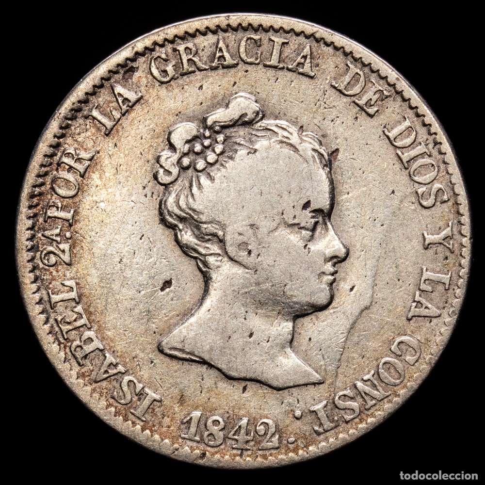 Material numism&aacute;tico: Isabel II (1833-1868). 4 reales. 1842. Barcelona. CC. (Cal-416). Ag. 5,67 g. MBC-/MBC.