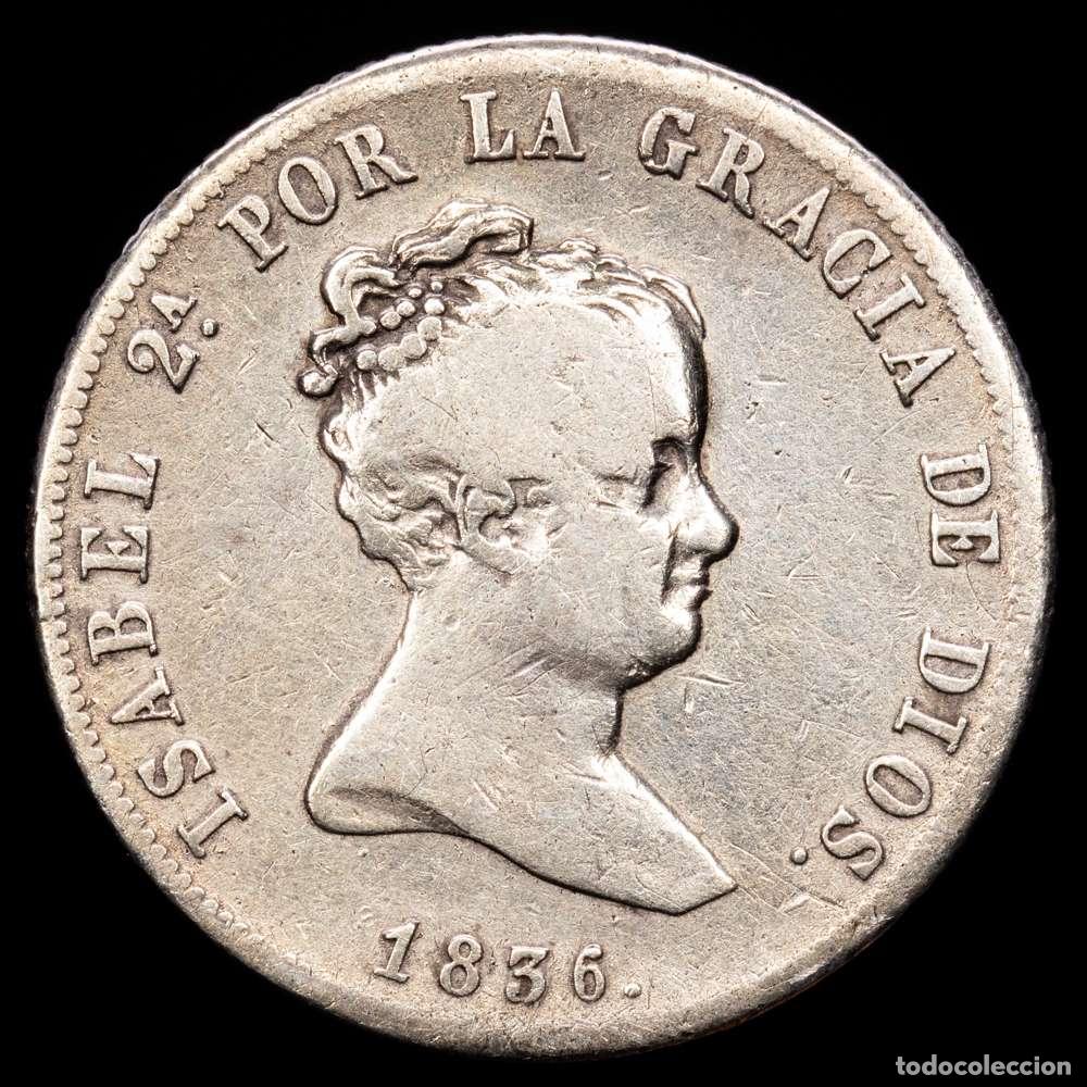 Material numism&aacute;tico: Isabel II (1833-1868). 4 reales. 1836. Madrid. CR. (Cal-443). Ag. 5,87 g. Escasa. MBC-.