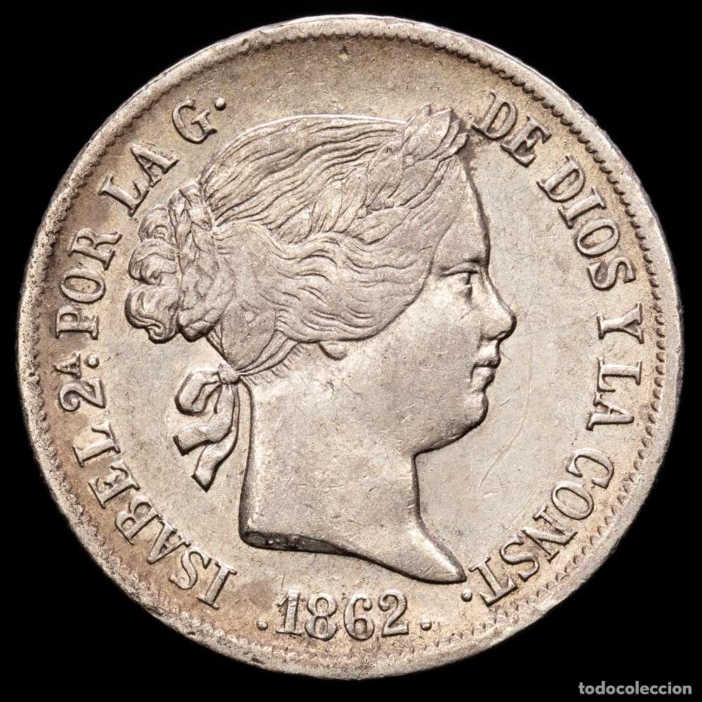 Material numism&aacute;tico: Isabel II (1833-1868). 4 reales. 1862. Madrid. (Cal-467). Ag. 5,21 gramos. MBC+.
