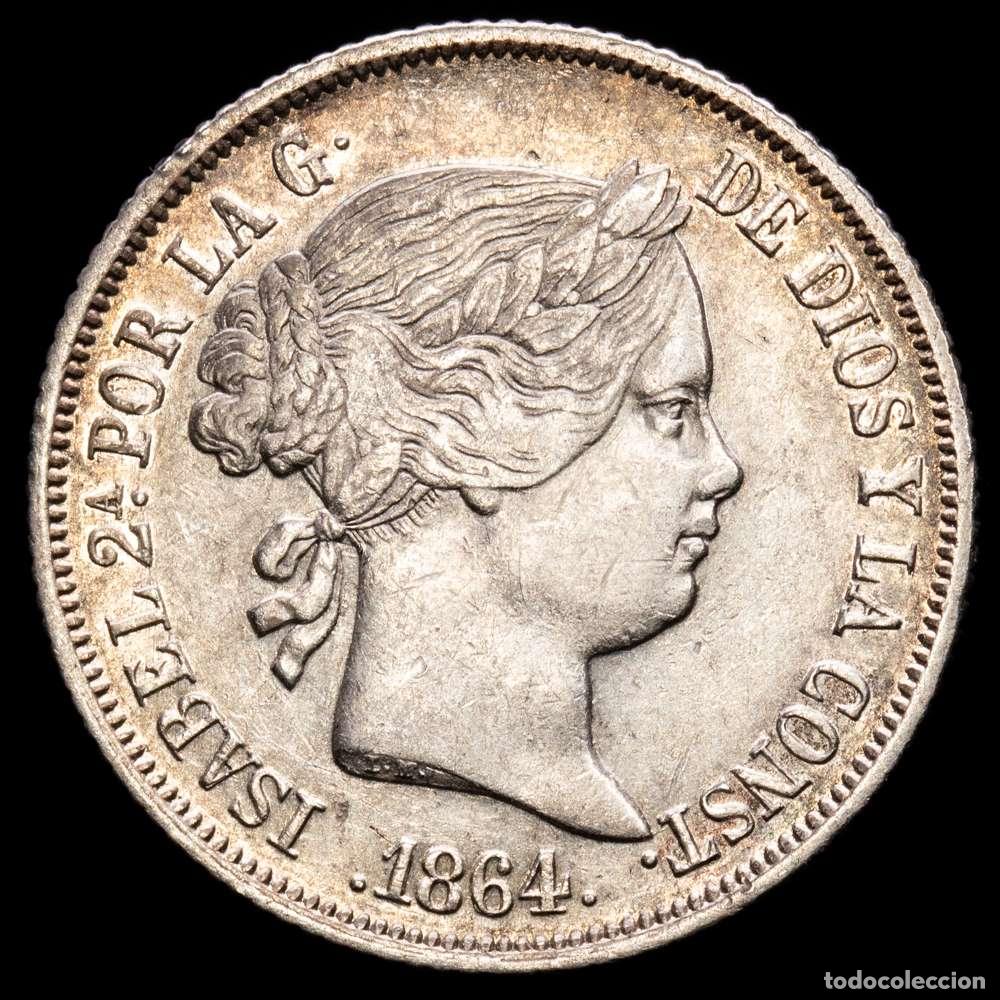 Material numism&aacute;tico: Isabel II (1833-1868). 4 reales. 1864. Madrid. (Cal-469). Ag. 5,21 g. MBC+. Suave tono.