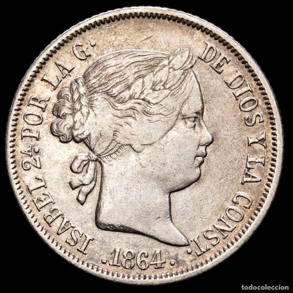 Material numism&aacute;tico: Isabel II (1833-1868). 4 reales. 1864. Sevilla. (Cal-497). Ag. 5,12 g. Escasa. MBC.