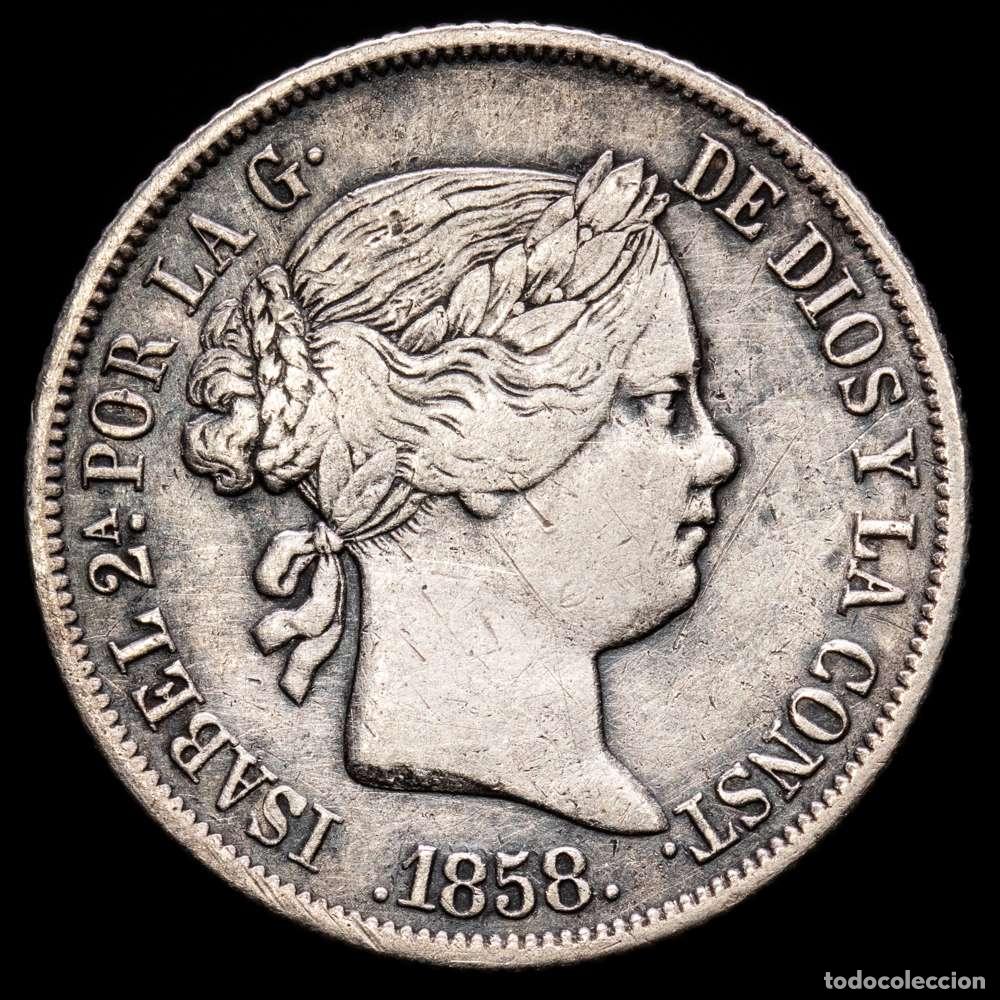 Material numism&aacute;tico: Isabel II (1833-1868). 4 reales. 1858. Madrid. (Cal-464). Ag. 5,15 g. MBC.