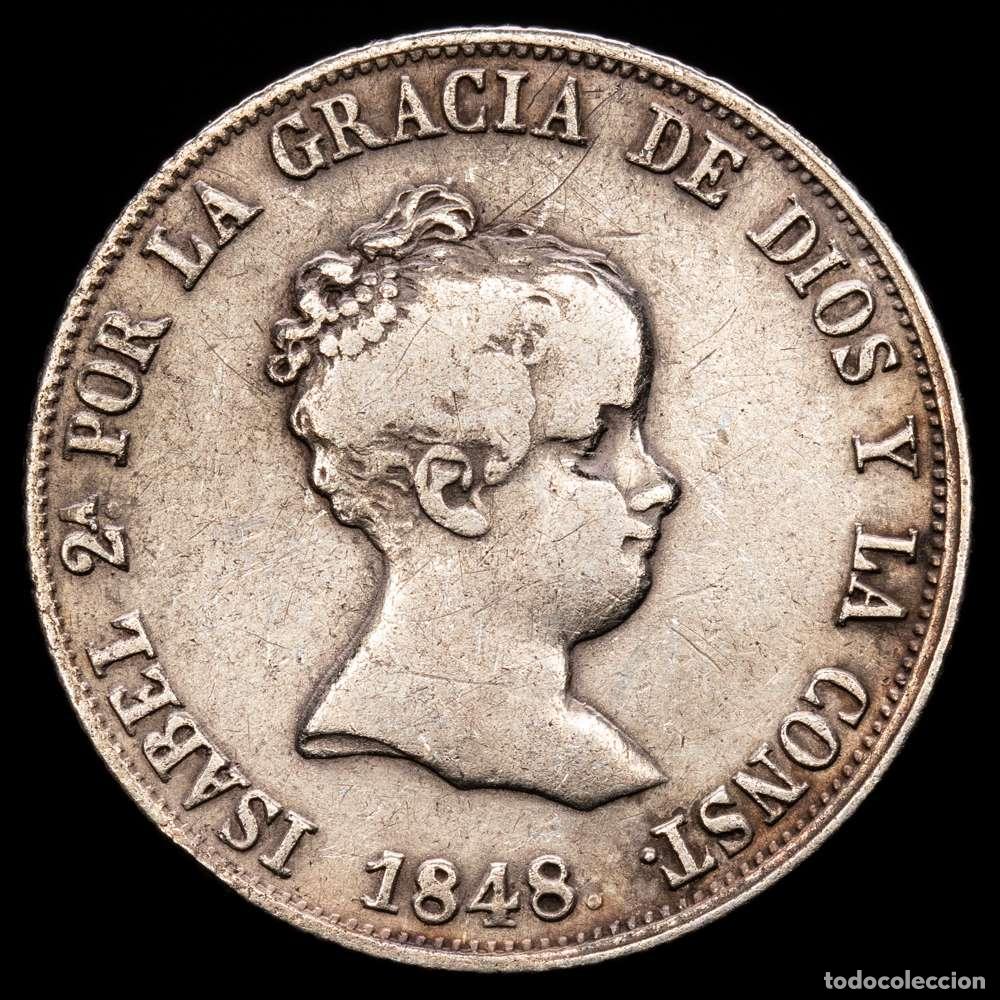 Material numism&aacute;tico: Isabel II (1833-1868). 4 reales. 1848. Madrid. CL. (Cal-453). Ag. 5,14 gramos. MBC.