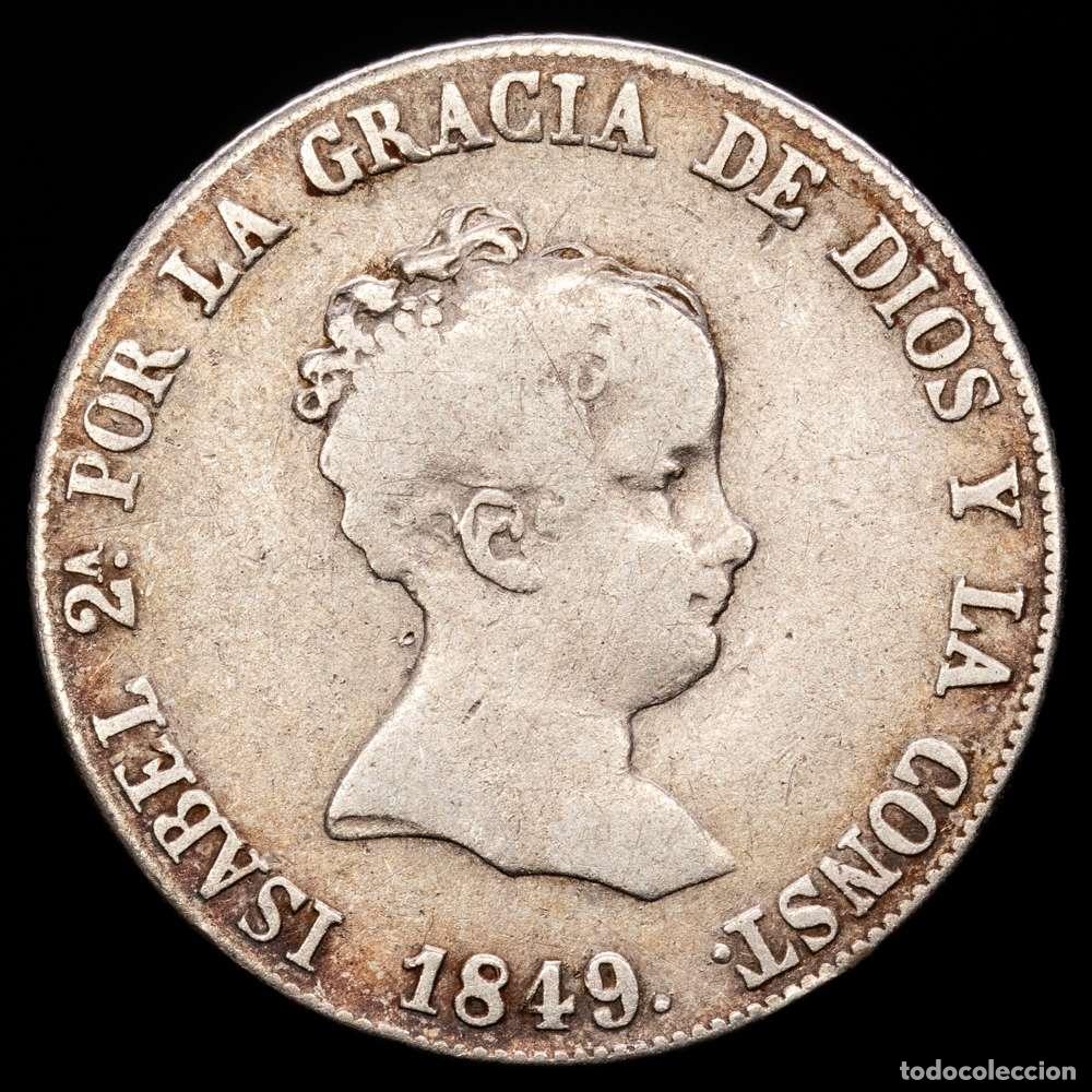 Material numism&aacute;tico: Isabel II (1833-1868). 4 reales. 1849. Madrid. CL. (Cal-454). Ag. 5,09 g. MBC-.