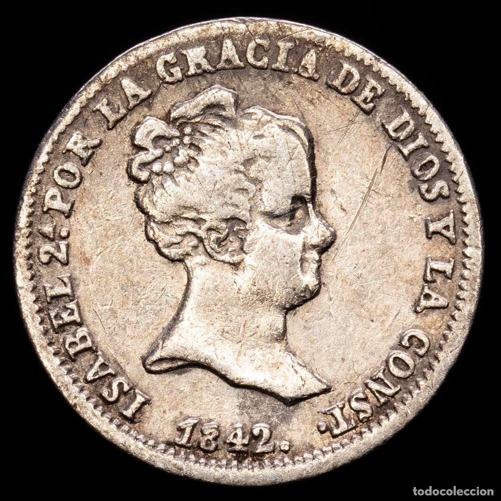Material numism&aacute;tico: Isabel II (1833-1868). 1 real. 1842. Madrid. CL. (Cal-295). Ag. 1,47 g. Escasa. MBC-. Rayitas.