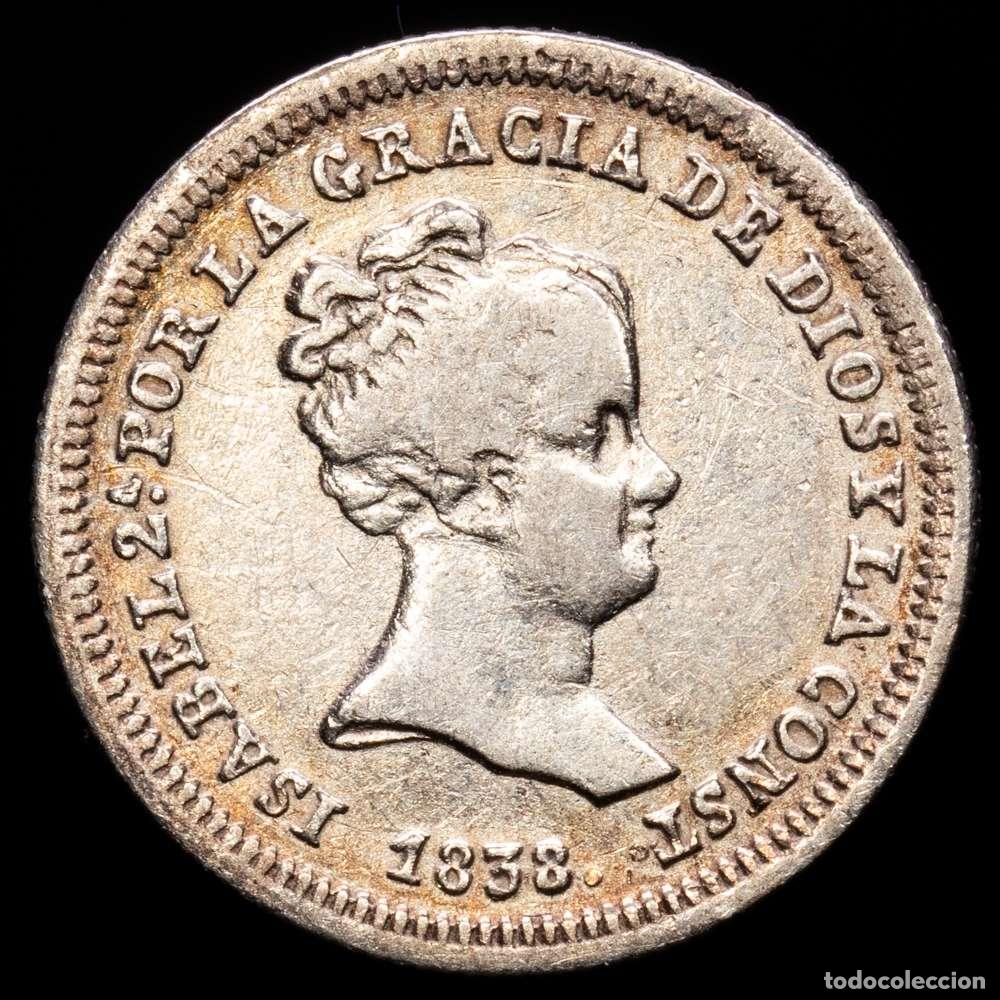 Material numism&aacute;tico: Isabel II (1833-1868). 1 real. 1838. Madrid. CL. (Cal-292). Ag. 1,54 g. MBC/MBC+