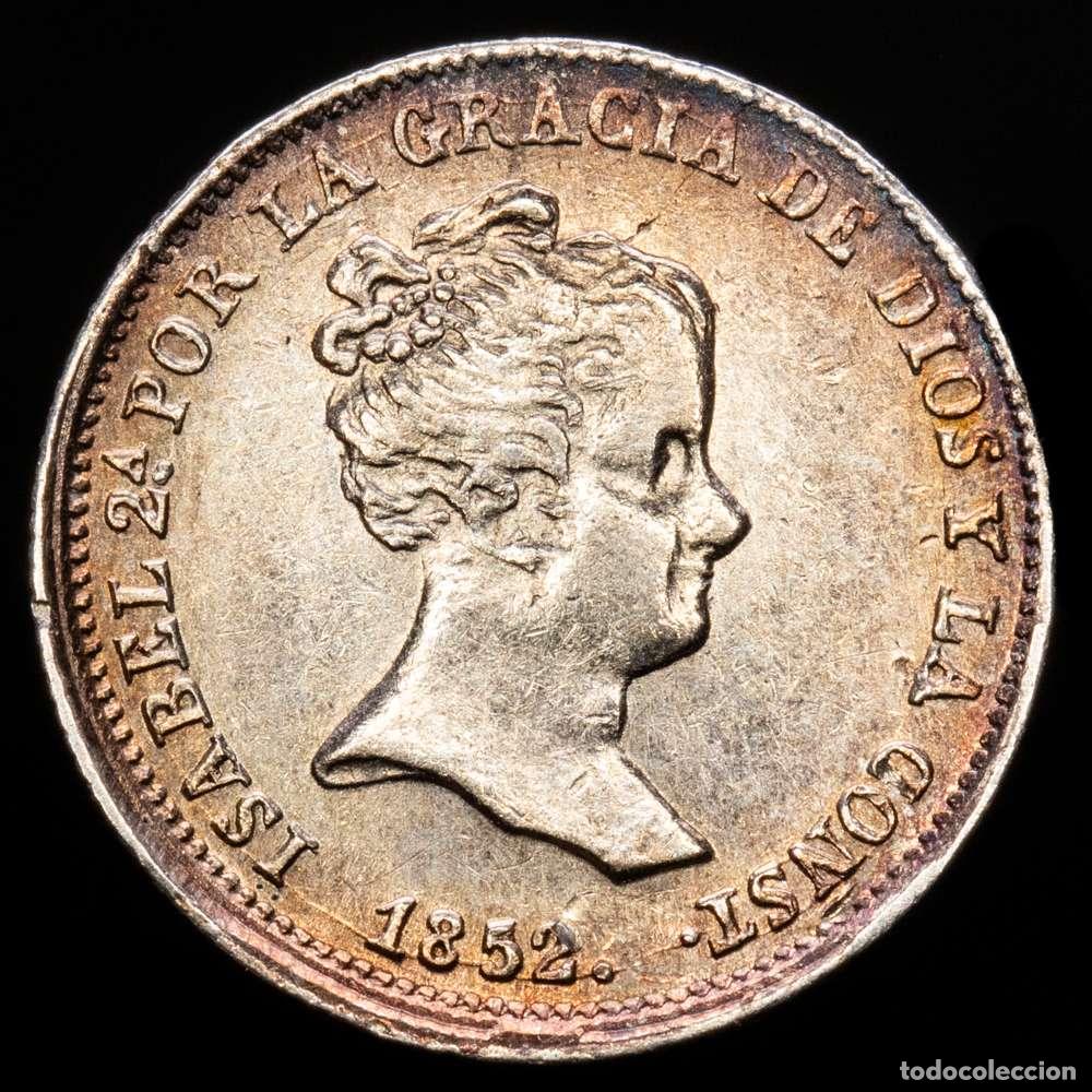 Material numism&aacute;tico: Isabel II (1833-1868). 1 real. 1852. Sevilla. RD. (Cal-320). Ag. 1,48 g. MBC+. Tono.