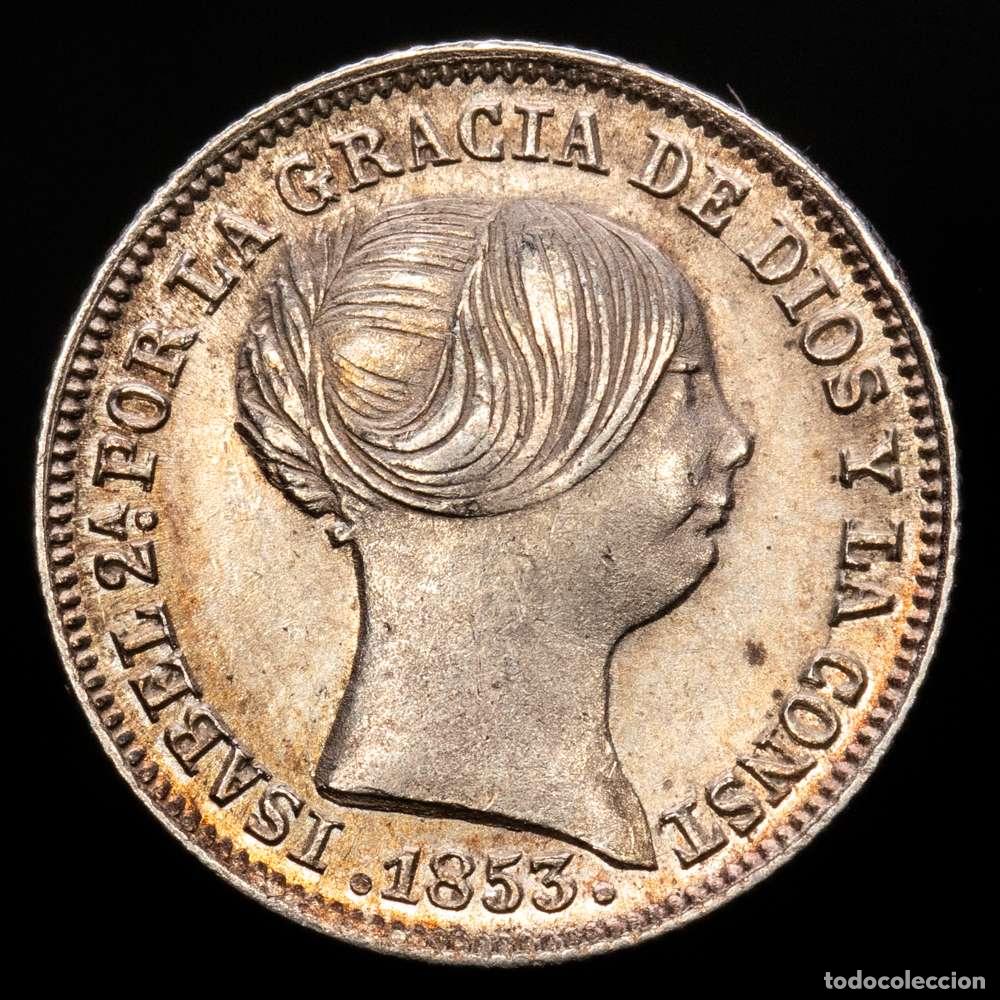 Material numism&aacute;tico: Isabel II (1833-1868). 1 real. 1853. Madrid. (Cal-303). Ag. 1,25 g. EBC. Tono.