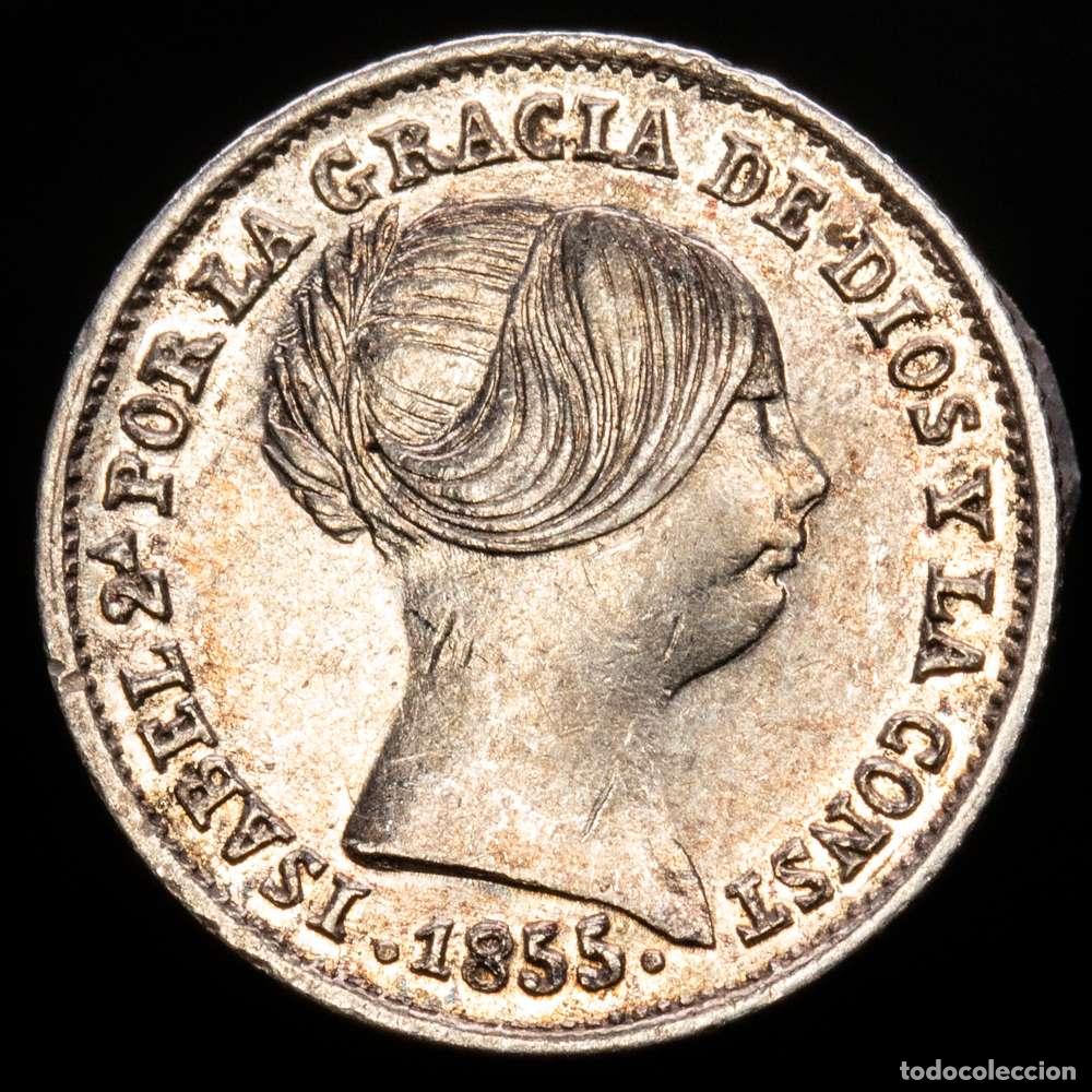 Material numism&aacute;tico: Isabel II (1833-1868). 1 real. 1855. Sevilla. (Cal-325). Ag. 1,22 g. MBC+.