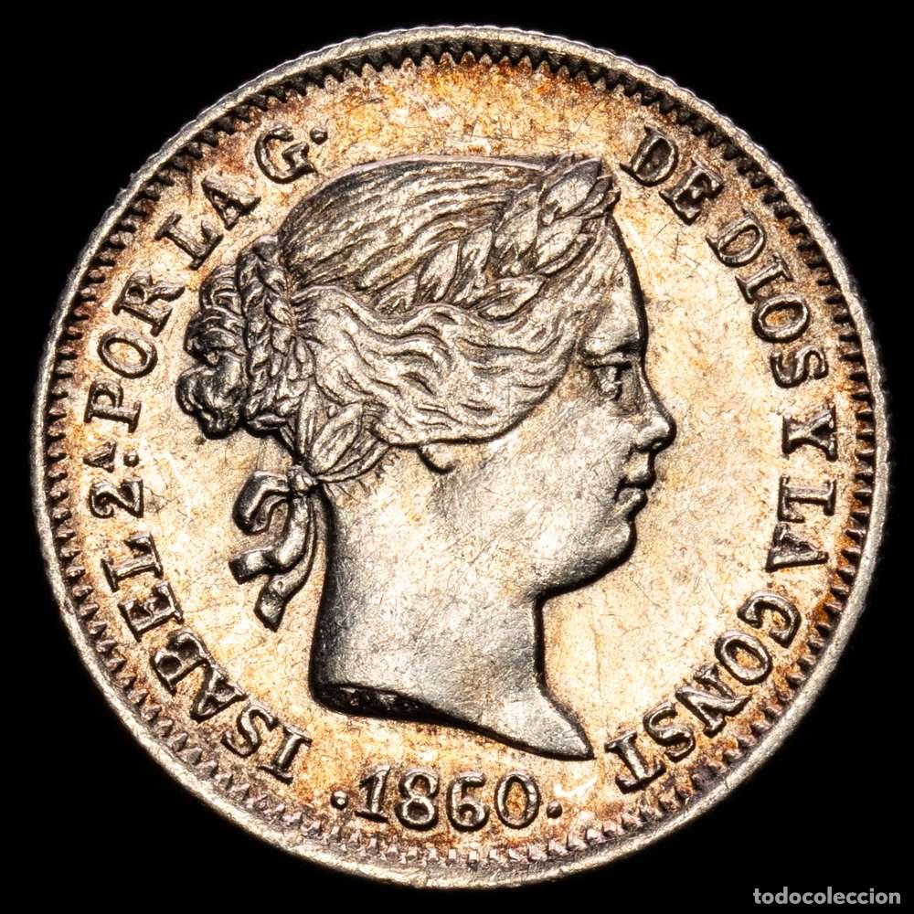 Material numism&aacute;tico: Isabel II (1833-1868). 1 real. 1860. Barcelona. (Cal-285). Ag. 1,34 g. Tono. MBC+.
