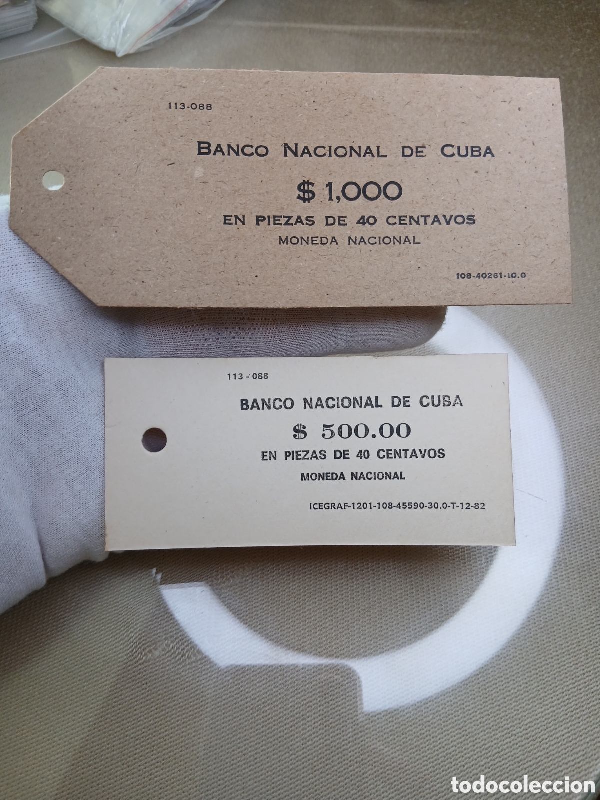 Material numism&aacute;tico: L159Cuba tarjetas identificadoras de bolsas de monedas