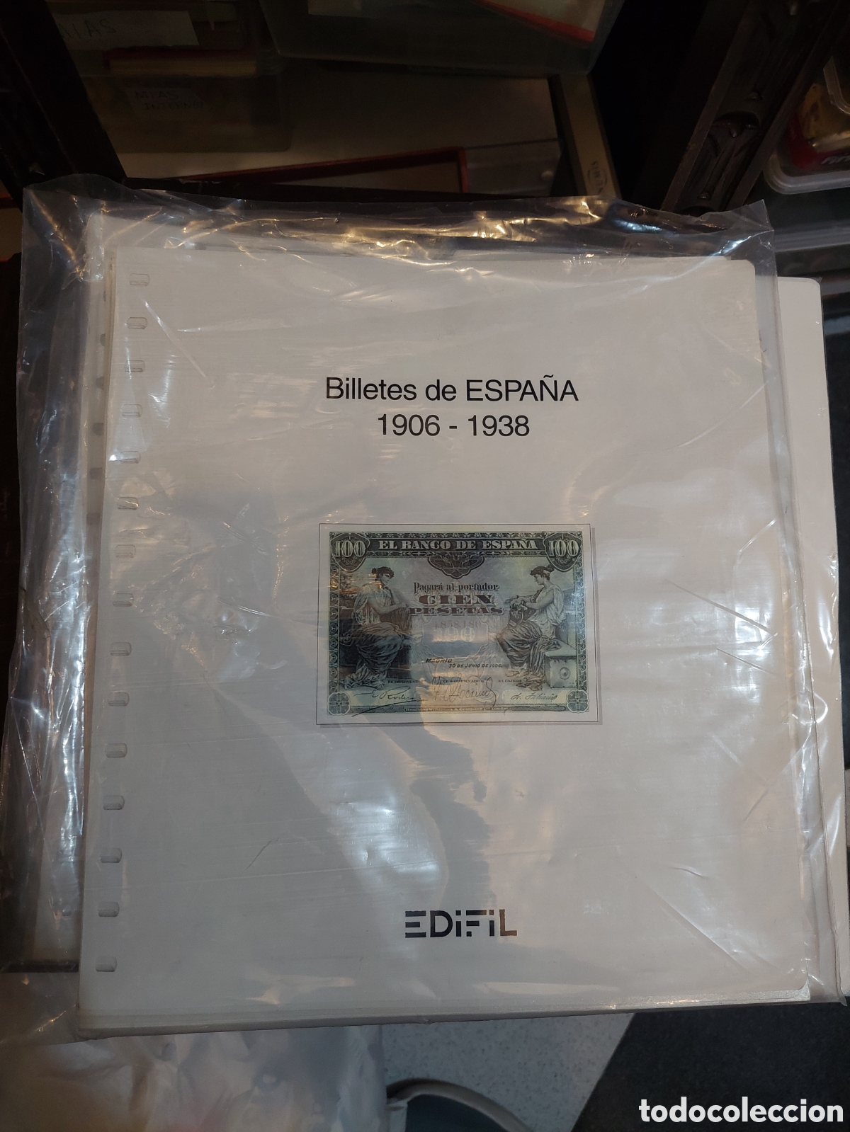 Material numism&aacute;tico: EDIFIL ALBUM PARA COLOCAR BILLETES ESPA&Ntilde;A 1906/38 ALFONSO XII,GUERRA CIVIL, CALIDAD SUPERIOR FUNDA