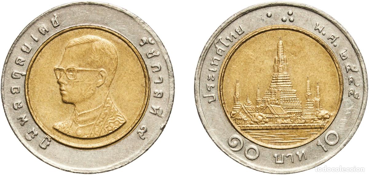 Material numism&aacute;tico: Thailand Kingdom BE2545 (2002) 10 Baht - Rama IX Bimetallic: aluminium bronze centre in copper-nick